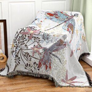 Vintage Dragonfly Blanket Sofa Throw